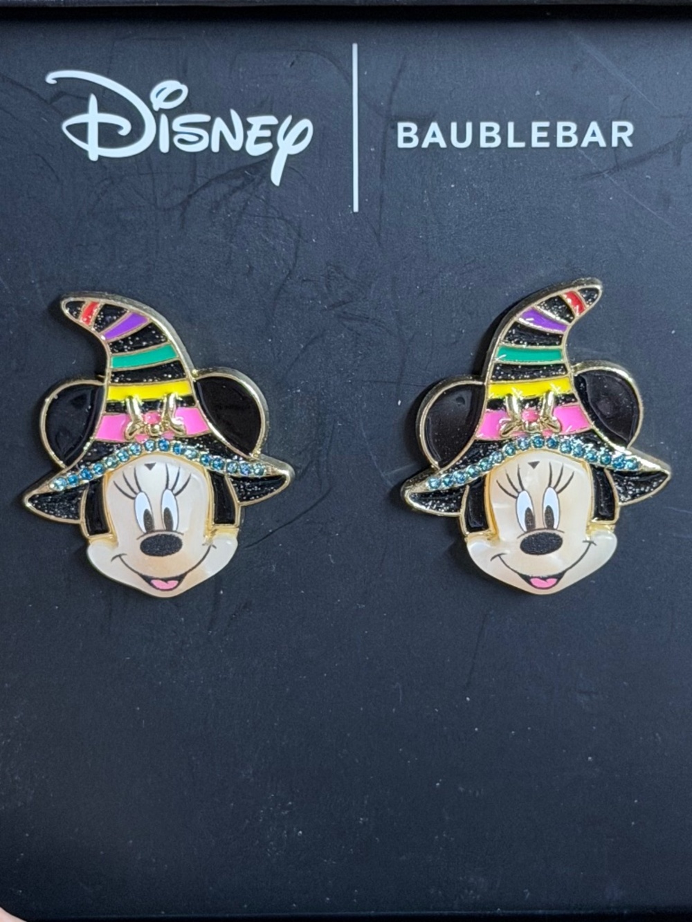 Disney x BaubleBar Minnie Mouse Witch Halloween Earrings New